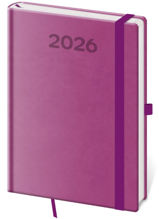 PRINT POP (matná koženka) - Týždenný diár A5 Print Pop fialový