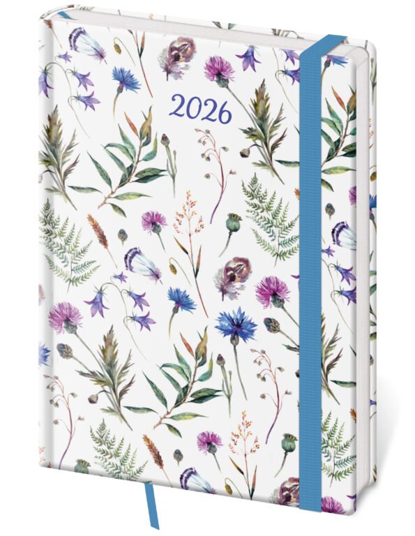 Týždenný diár A5 Vario Wildflowers s gumičkou