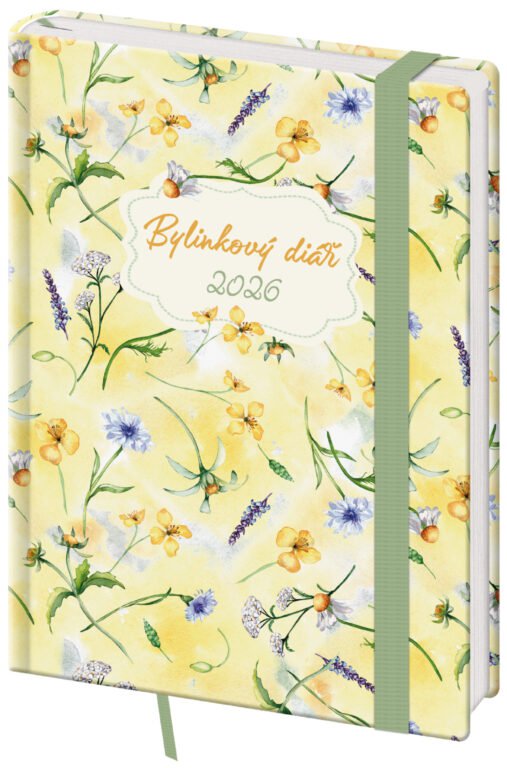 FLIP (s vyměnitelnou náplní) - Týdenní diář B6 Bylinkový Herbs s gumičkou