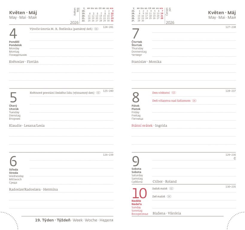 Diáre 2026, pracovné diáre - Vreckový diár Vario Lyra Blossom