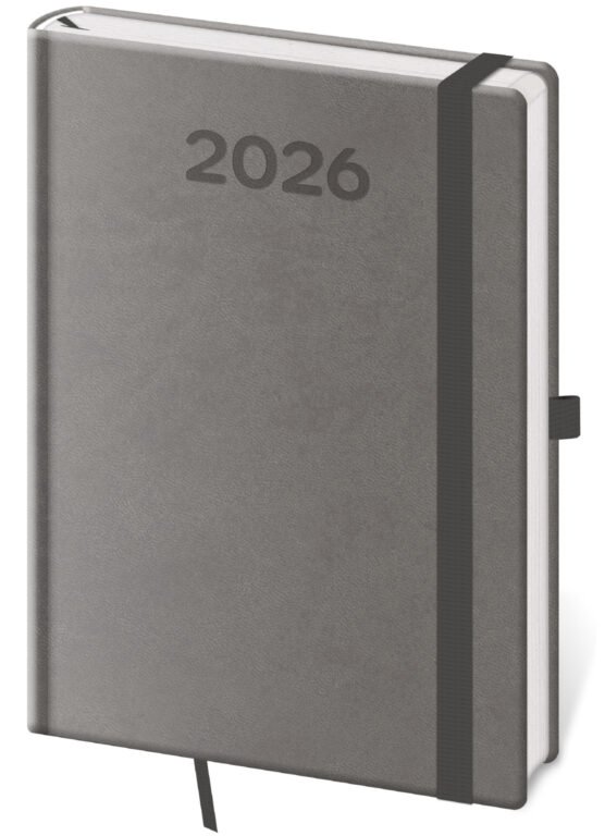 Diáre 2026, pracovné diáre - Denný diár A5 Print Pop šedý