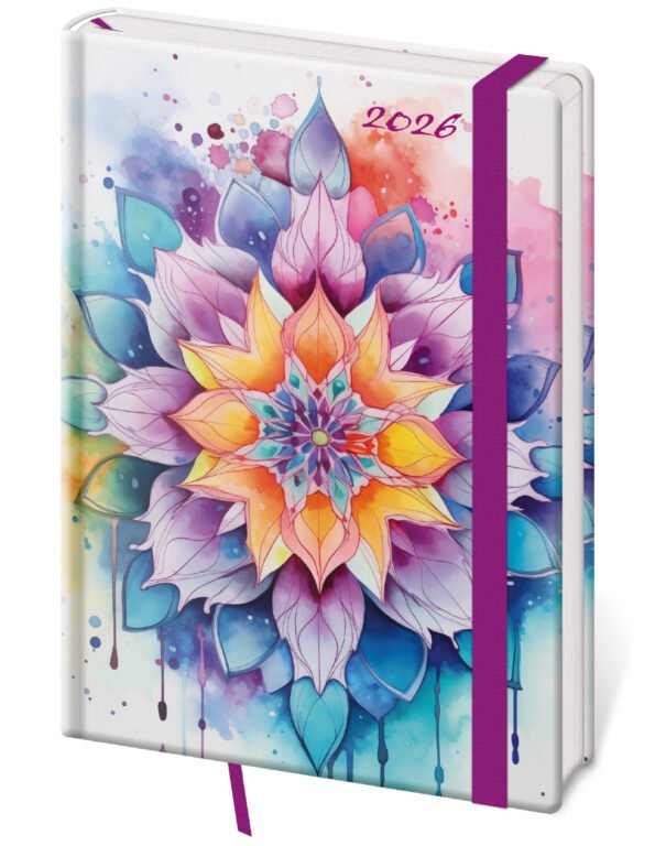 PRINT POP (matná koženka) - Týždenný diár A5 Vario Mystic s gumičkou