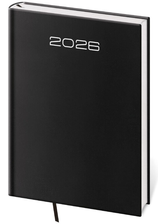 PRINT POP (matná koženka) - Týždenný diár A5 Old Karachi čierny