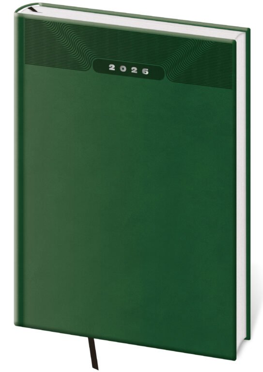 PRINT POP (matná koženka) - Denný diár A5 Print Classic zelený