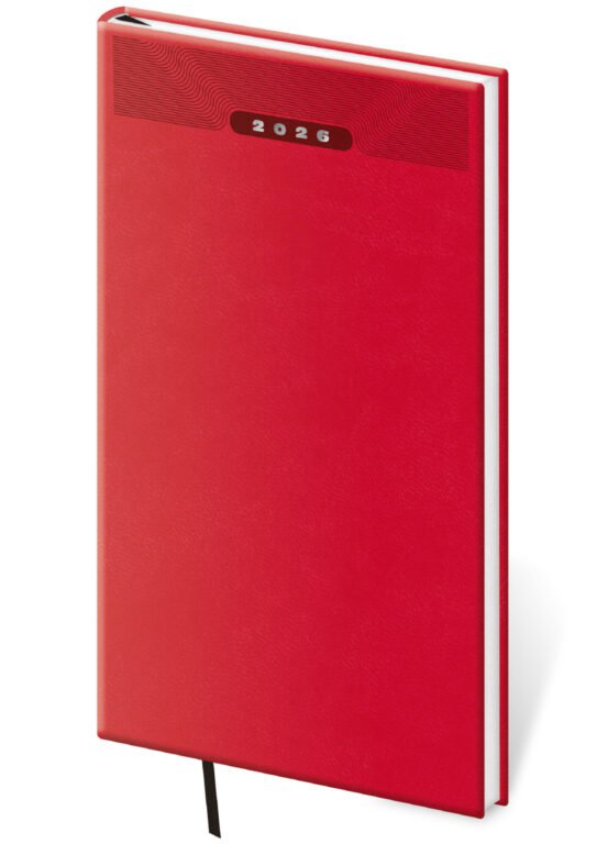 FLIP (s vyměnitelnou náplní) - Kapesní diář Print Classic červený