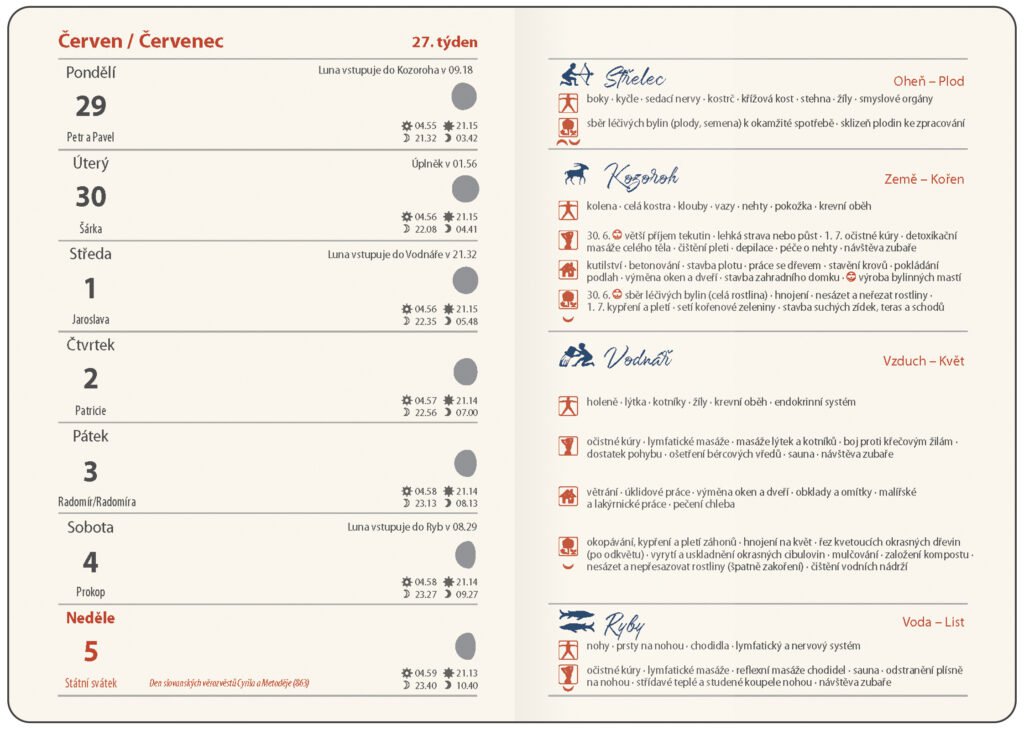 Diáře 2026, plánovací diáře - Týdenní diář B6 Lunární Luna s gumičkou