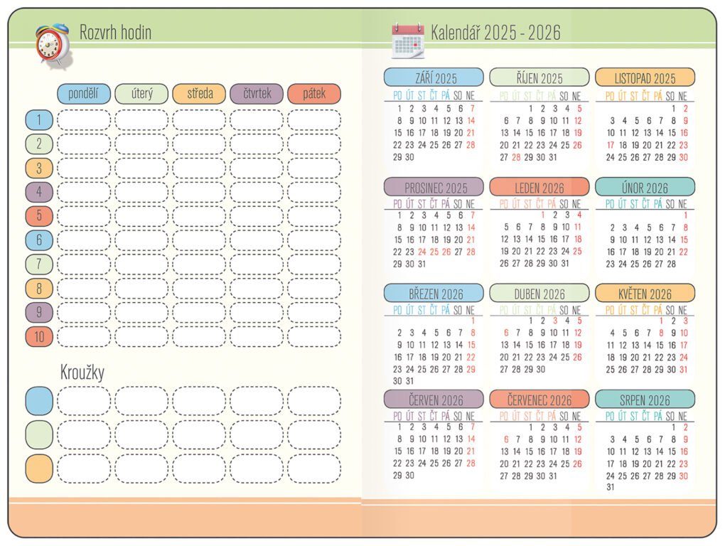 Diáře 2026, plánovací diáře - Školní diář STUDENT Universe 2025/26 - české kalendárium