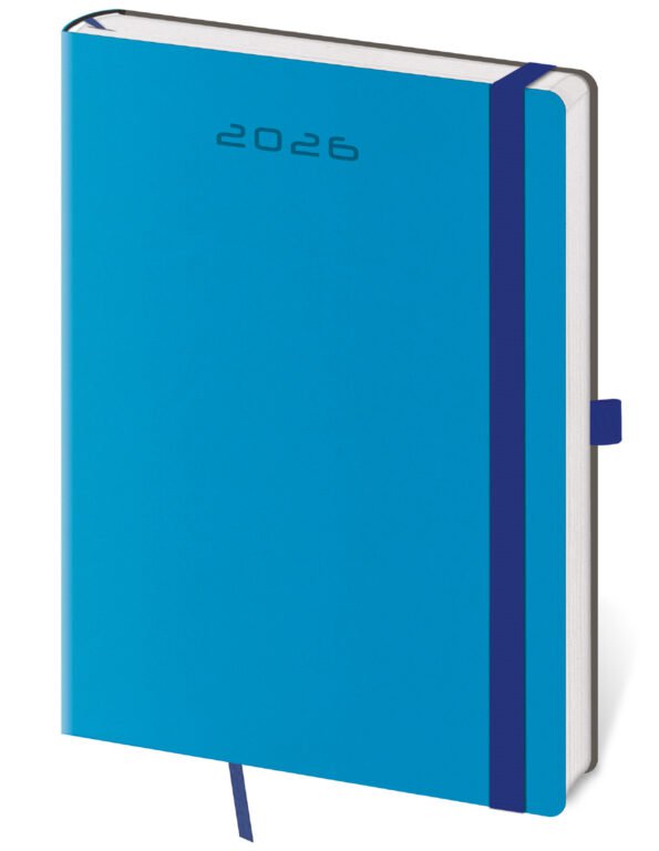 Diáre 2026, pracovné diáre - Denný diár A5 Flexies modrý s pútkom