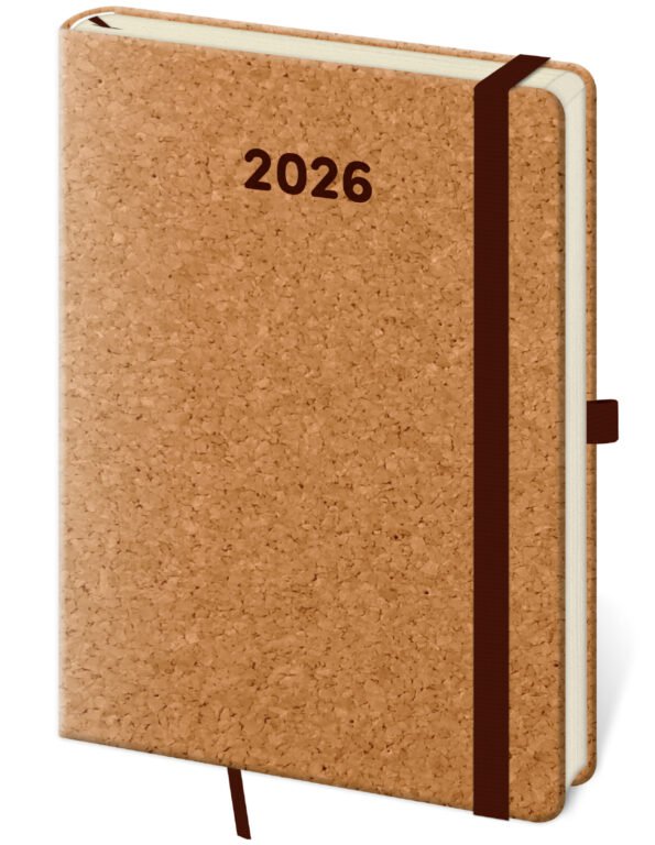 FLIP (s vyměnitelnou náplní) - Denní diář A5 Cork s poutkem