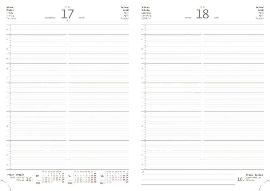 Diáre 2026, pracovné diáre - Denný diár A4 Print Classic čierny