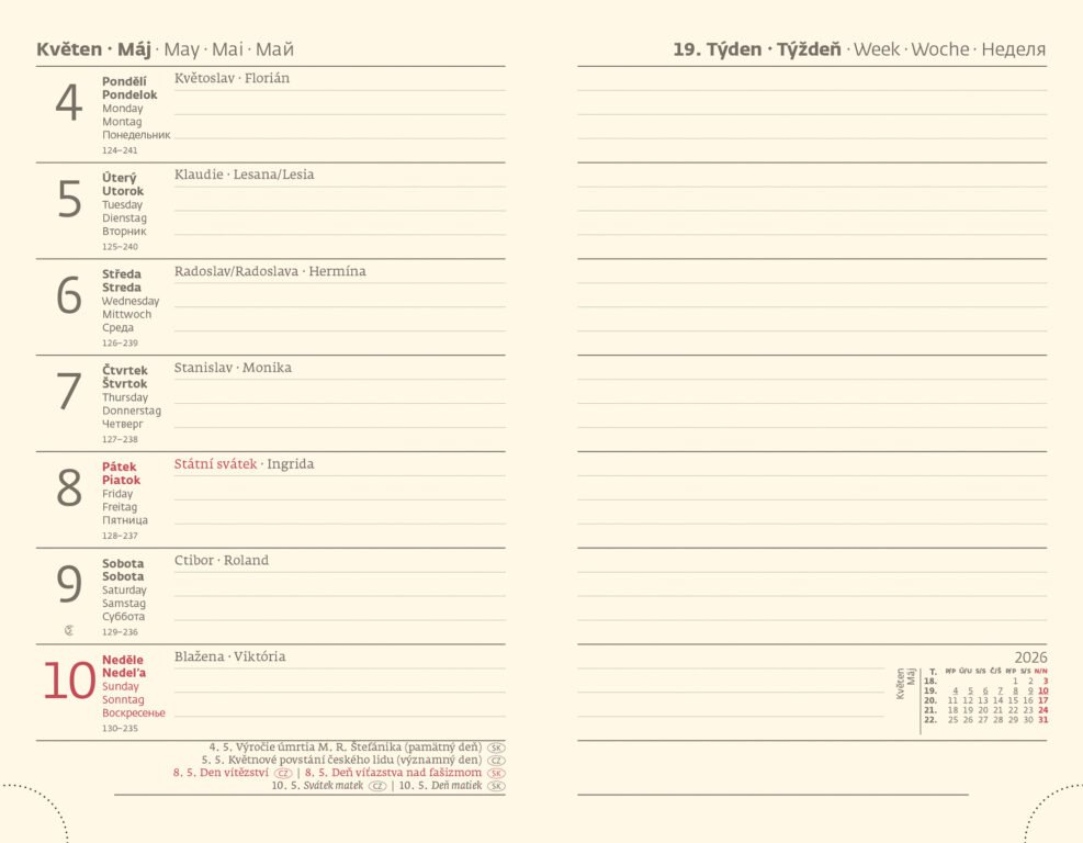 Diáre 2026, pracovné diáre - Vreckový diár New Praga modrý s gumičkou