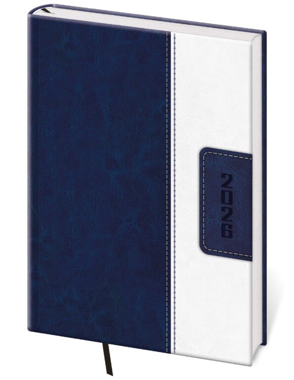 PRINT POP (matná koženka) - Týždenný diár A5 Classic modro/biely