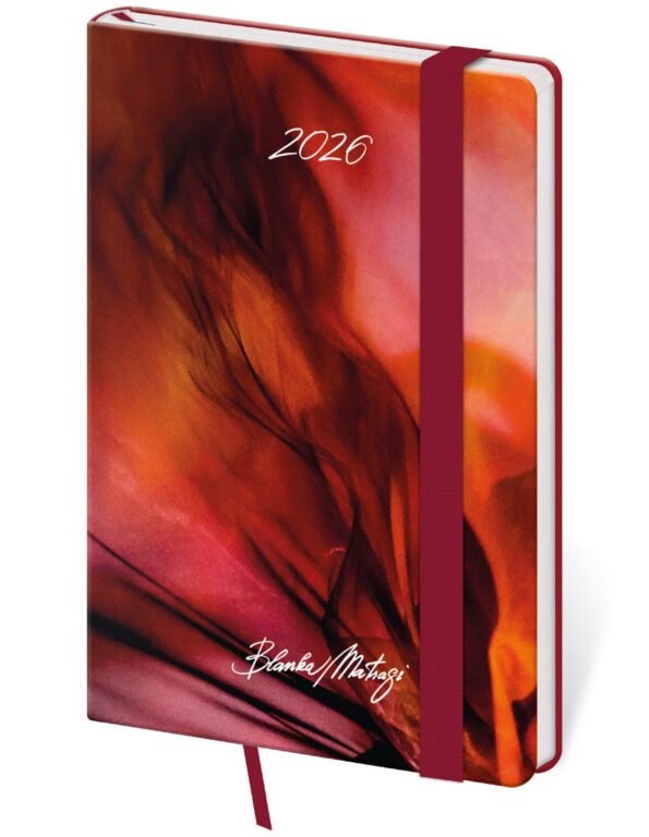 Koženkové - Vreckový diár Vario Matragi Red s gumičkou