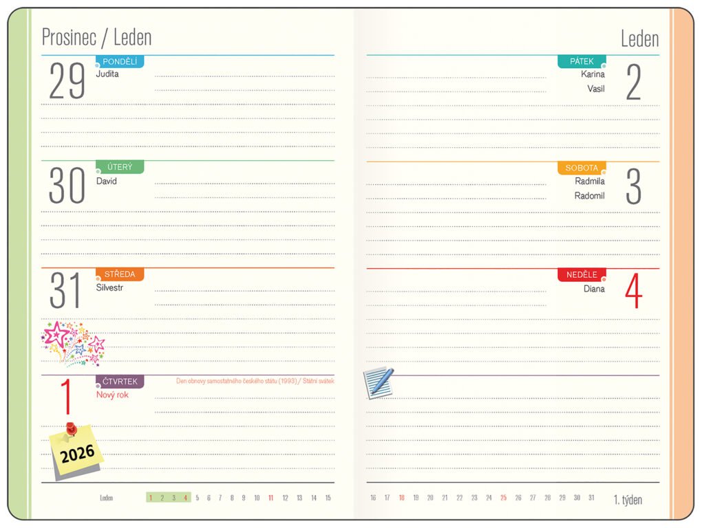 ŚKOLNÍ / STUDENTSKÝ DIÁŘ - Školní diář STUDENT Smiley 2025/26 - české kalendárium
