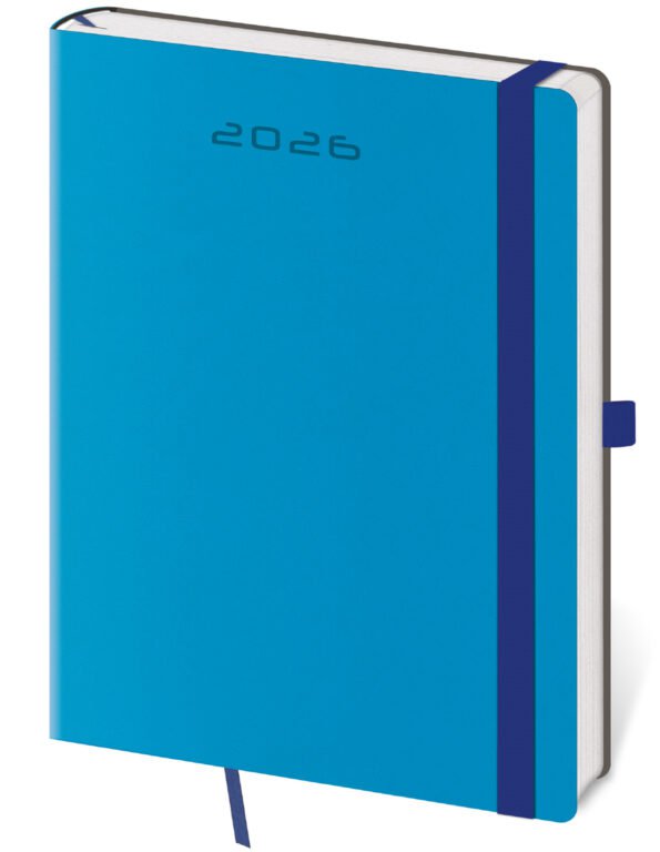 Diáre 2026, pracovné diáre - Týždenný diár B6 Flexies modrý s pútkom