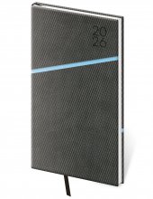 Diáre 2026, pracovné diáre - Vreckový diár Grife šedo/modrý