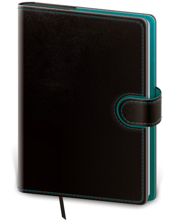 FLIP (s vyměnitelnou náplní) - Týdenní diář A5 Flip černo/petrolejový