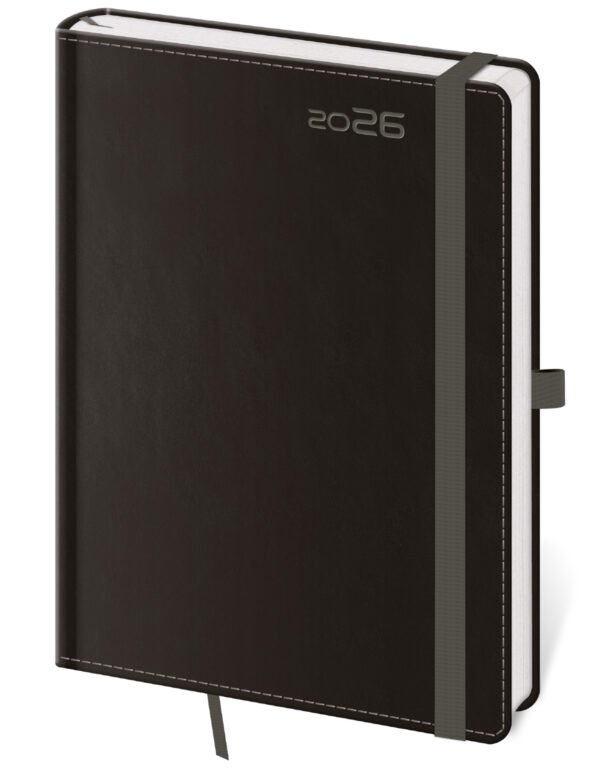 Týdenní diář B6 Double Black s poutkem