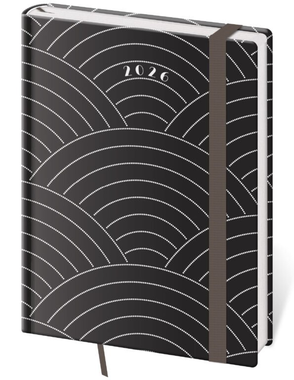 PRINT POP (matná koženka) - Týždenný diár B6 Vario Round s gumičkou