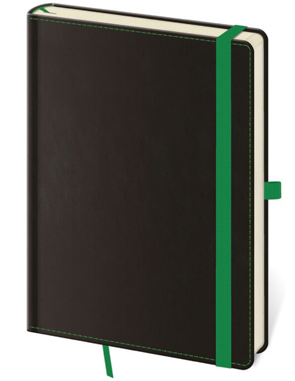 Zápisníky, poznámkové bloky, deníky a notesy - Tečkovaný zápisník Black Green L (čtverečkovaný)
