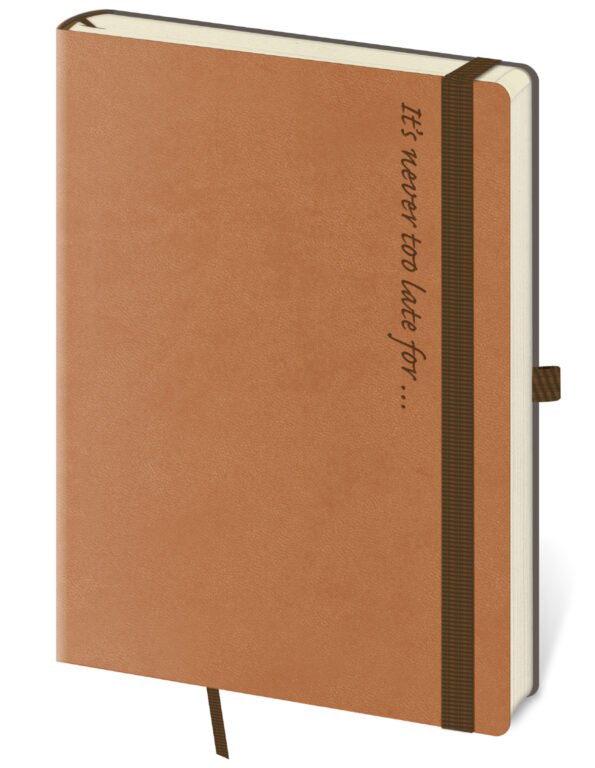 S gumičkou - Zápisník Flexies L linajkový Brown