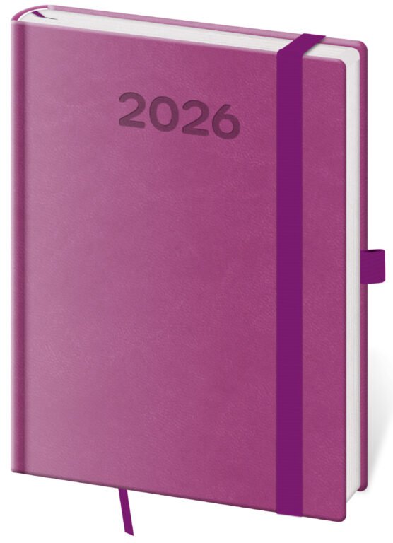 PRINT POP (matná koženka) - Denný diár B6 Print Pop fialový