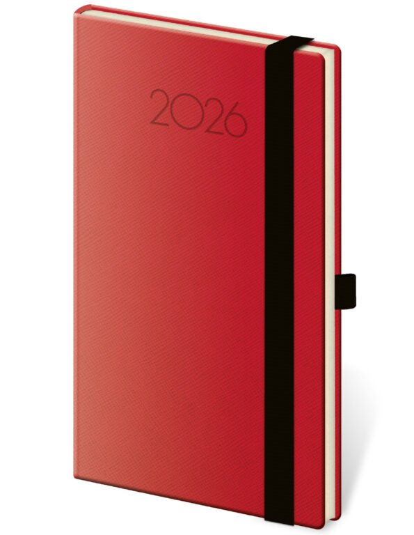 Koženkové - Vreckový diár New Praga červený