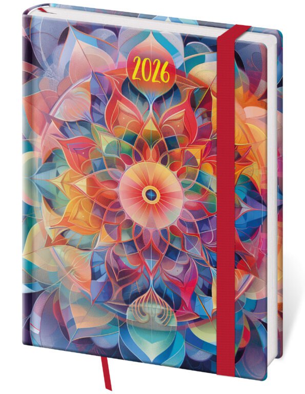Diáře 2026, plánovací diáře - Týdenní diář B6 Vario Kaleidoscope s gumičkou