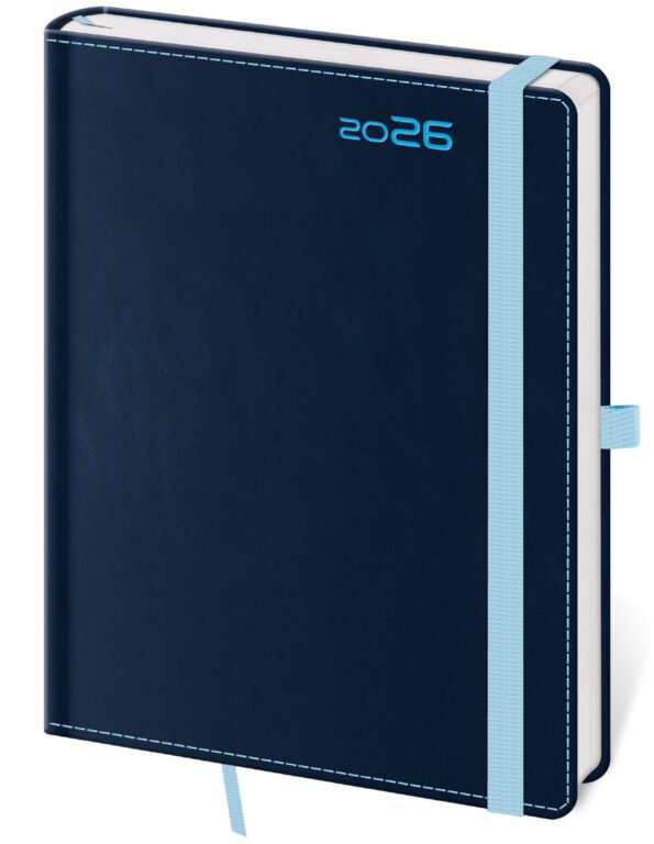 FLIP (s vyměnitelnou náplní) - Týdenní diář A5 Double Blue s poutkem