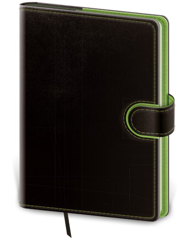 Denný diár B6 Flip čierno/zelený