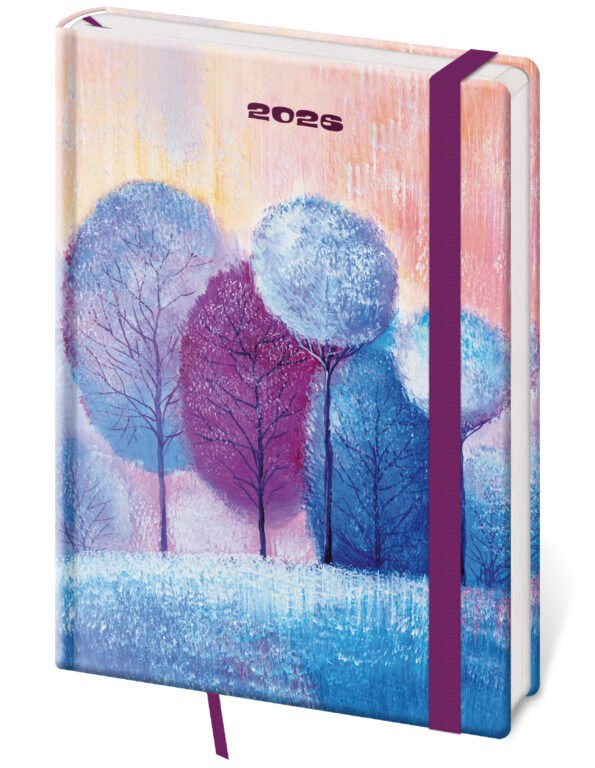 PRINT POP (matná koženka) - Týždenný diár A5 Vario Eden s gumičkou