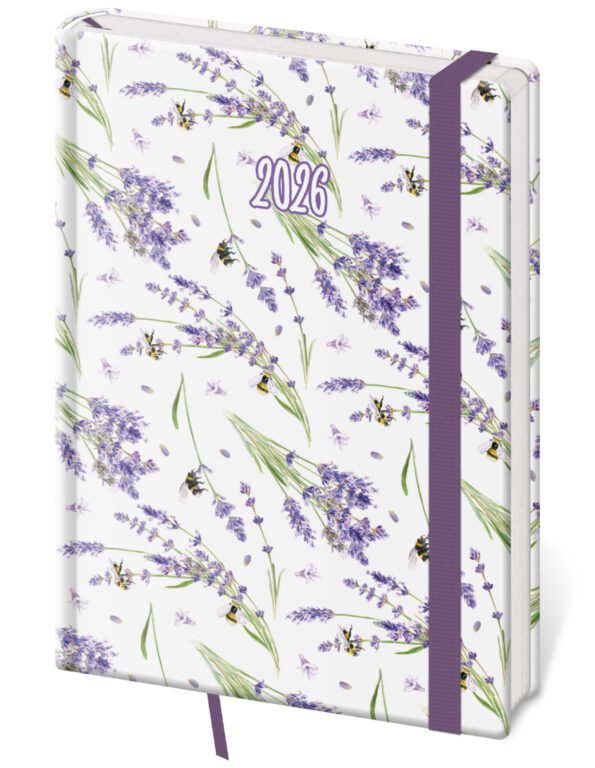 Denní diář A5 Vario Lavender s gumičkou
