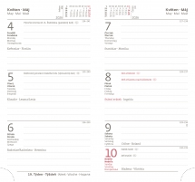 Koženkové - Vreckový diár Grife šedo/červený