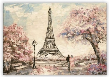 Drevené obrazy - Drevený obraz Eiffel Tower