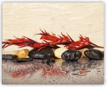 Drevené obrazy - Drevený obraz Red Flower