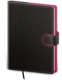 Notebooks - Notebook Flip L lined anthracite/magenta