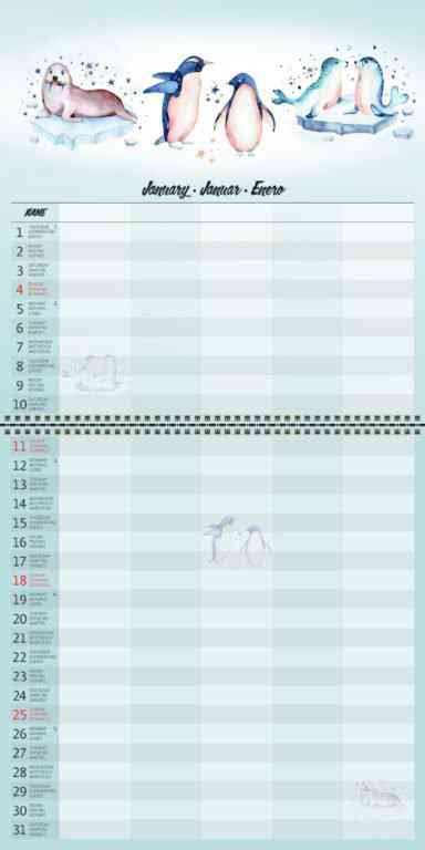 Nontraditional - Calendar Family Planner