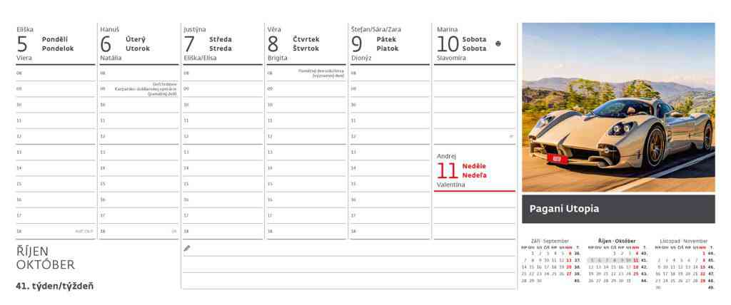 Stolové kalendáre 2026 - Kalendár Autá