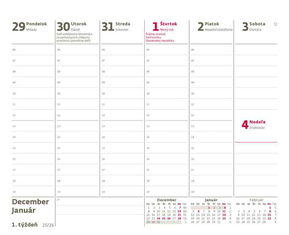 Stolové kalendáre 2026 - Kalendár Pracovný MINI
