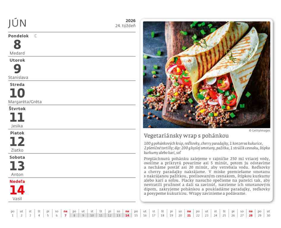 Stolové kalendáre 2026 - Kalendár Lacné recepty