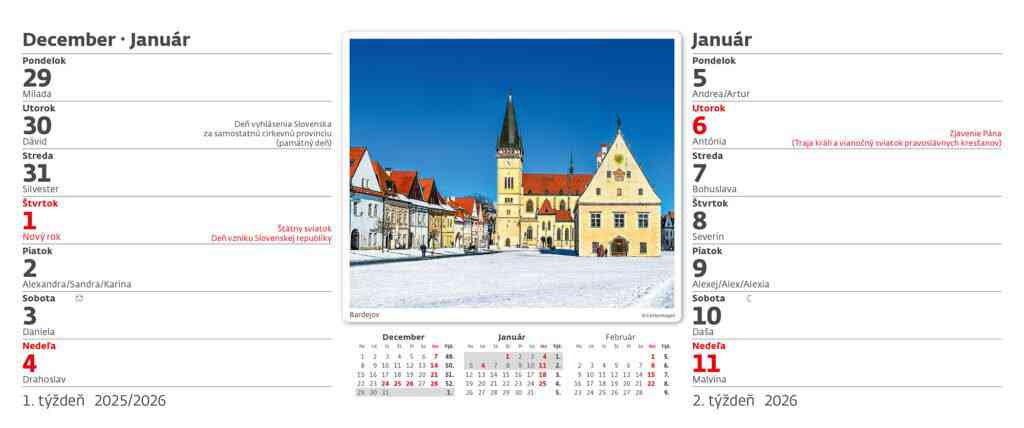 Stolové kalendáre 2026 - Kalendár Mestá Slovenska