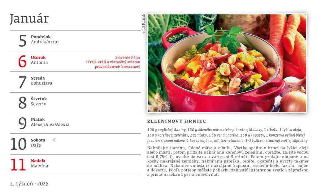 Stolové kalendáre 2026 - Kalendár Kuchárka pre všetkých