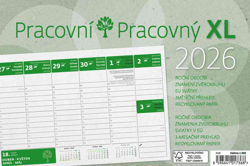 Stolové kalendáre 2026 - Kalendár Pracovný XL