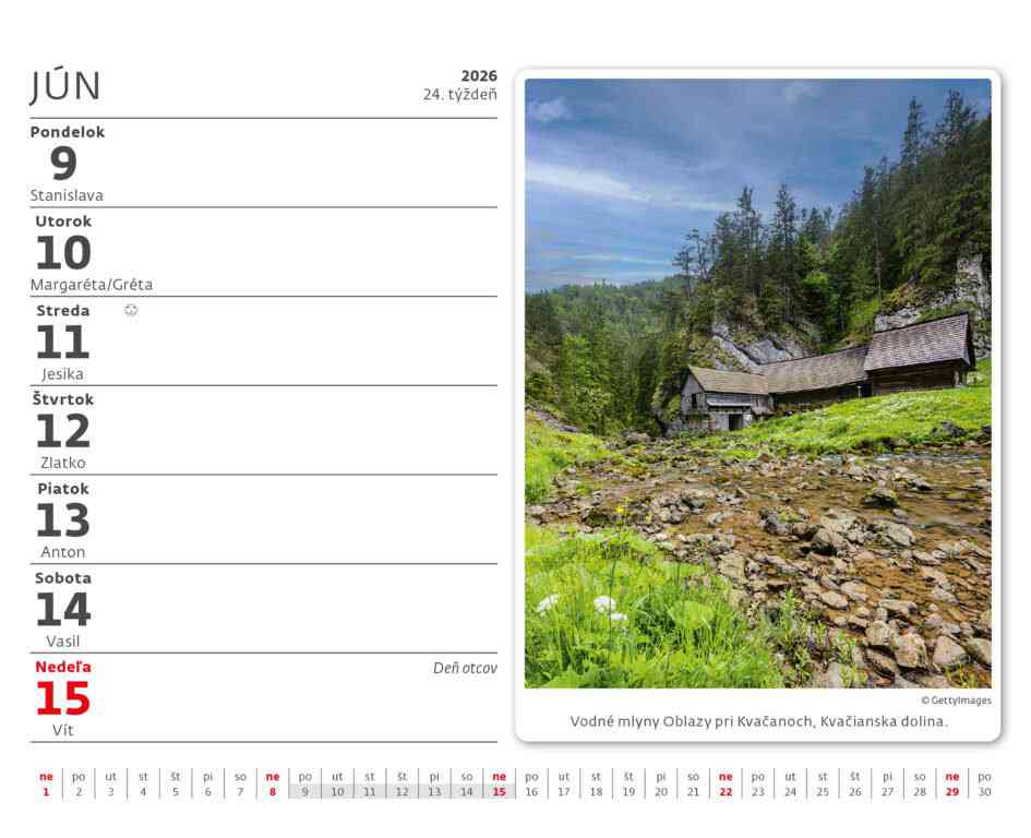 Stolové kalendáre 2026 - Kalendár Čarovné Slovensko