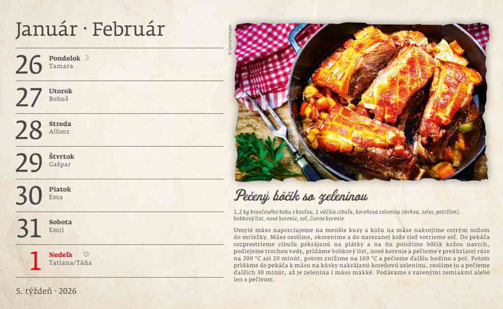 Stolové kalendáre 2026 - Kalendár Recepty starej mamy