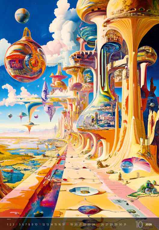 Wall calendars 2026 - Calendar Surreal New Worlds