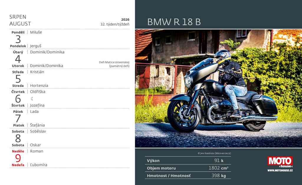 Stolové kalendáre 2026 - Kalendár Motorky