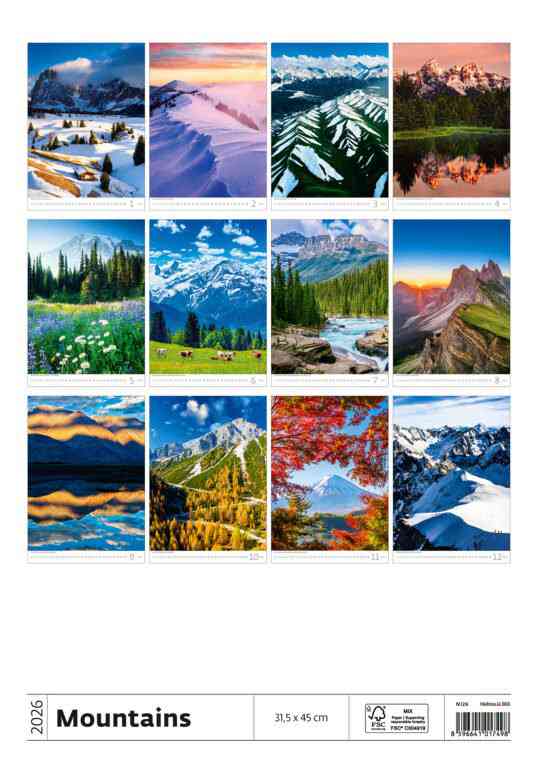 Wall calendars 2026 - Calendar Mountains