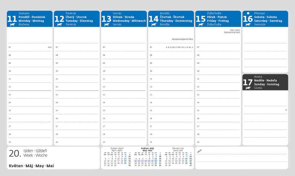 Stolové kalendáre 2026 - Kalendár Manager Europe